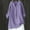 Purple, variant on Whlbf Womens Summer Shirts Blouse V-Neck Long Sleeve Loose Button Cotton And Linen Tunic Tops