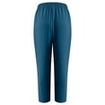 thumbnail image 5 of Tuphregyow Womens High Waisted Drawstring Wide Leg Pants Comfy Casual Loose Trousers with Pockets Loose Straight Pants Solid Color Blue XXXXXL, 5 of 5