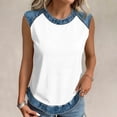 thumbnail image 4 of Domuza Woman's July Of 4th Shirts American Flag Print Sleeveless Tops Casual Loose Grew Neck T Shirts 2026 New Lightweight Clothing White S, 4 of 6