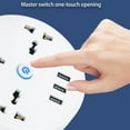 thumbnail image 4 of Universal Power Strip, 5.9ft Right Wrapped Around Extension Cord, Retractable Power Strip with 3 Outlets 3 USB Ports, Multiple Outlets Plug Adapter for Travel, 4 of 7