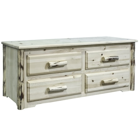 Montana Collection 4 Drawer Sitting Chest, Clear Lacquer