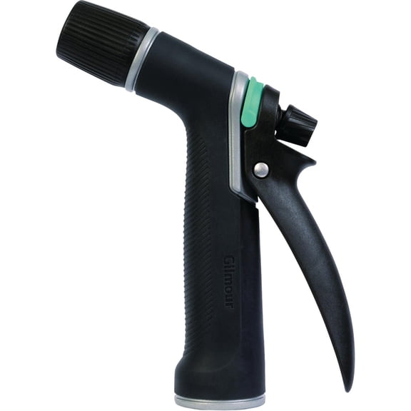 Gilmour Medium Duty Garden Hose Nozzle with Adjustable Spray Pattern, Water Hose Nozzle for Watering Garden or Lawn, Black