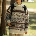 thumbnail image 2 of Wdgfv Men's Christmas Holiday Print Winter Warm Thick Knit Sweater Coat Casual Long Sleeve Pullover Soft Cozy Comfortable Fashion Outerwear For Seasonal Style, 2 of 4