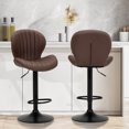 thumbnail image 4 of MALOL Bar Stools Set of 4, Adjustable PU Leather Swivel Bar Chairs, Modern Upholstered Side Chairs – Brown, 4 of 8