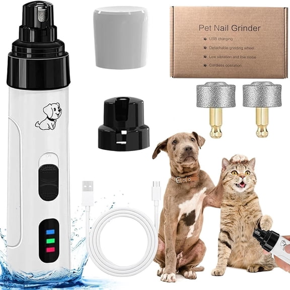 EXLEAF Nail Trimmer,Quiet&Painless Pet Nail Grooming Tool,Rechargeable for Dogs&Cats,pet pro grooming tool for cats(1Pcs)