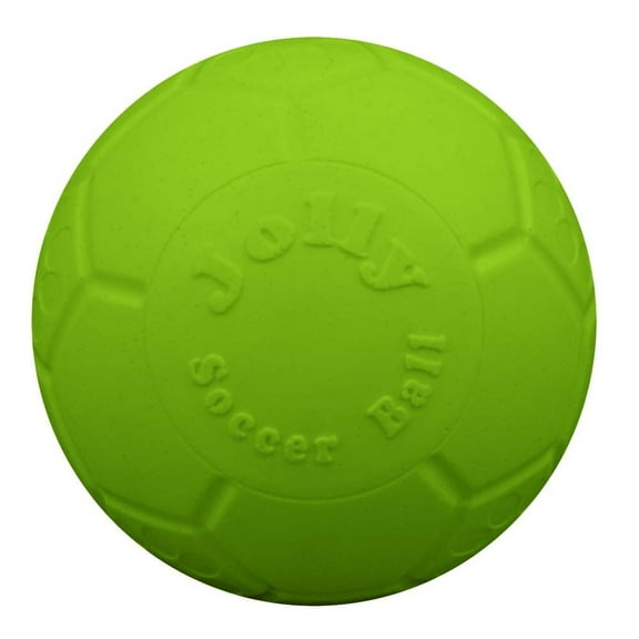 Jolly Pets Soccer Ball Green 8 inch Apple Scented Rubber Chew Toy for Dogs