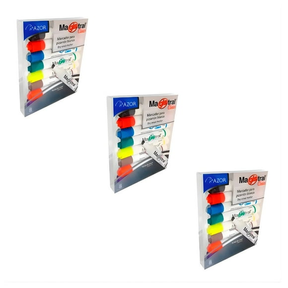 3 Pack Marcador Pizarron Blanco Magistral Clasico 8 Pz - Colores