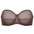 thumbnail image 4 of Women's Mesh Strapless Bra Sheer Unlined See Through Underwire Bras Plus Size, 4 of 4