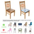 thumbnail image 5 of Blue Pioneer Flower Seat Covers for Dining Room Chairs Set Of 4,Stretch Printed Washable Chair Seat Cover with Elastic Ties and Button,Removable Waterproof Couch Cushion Covers, 5 of 6