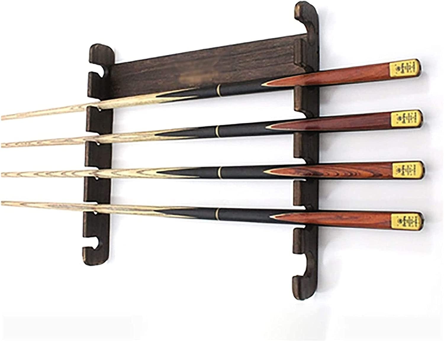 1 Set Wooden Pool Cue Rack Wall Mounted Hanging 6 Cue Sticks Holder Stand Kit 
