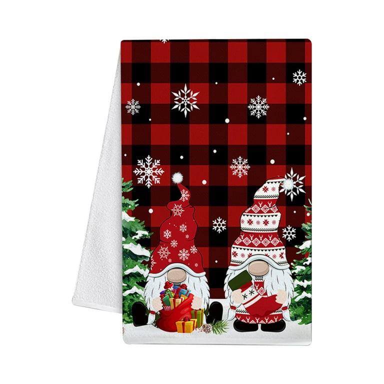 Hosuly 6 Pcs Christmas Kitchen Towels Decorative Dish Towel Decor Elk  Absorbent Dishtowels Winter Kitchen Wash Cloths for Dishes, 16 x 24 Inch, 6