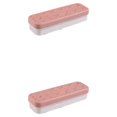 thumbnail image 1 of Kearding Caja de almacenamiento de lápices labiales, soporte de exhibición de cosméticos de plástico, lápiz de cejas de escritorio, Rosa Blanco 2Conjunto, 1 of 6
