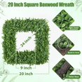 thumbnail image 2 of 18" Boxwood Wreaths for Front Door, Realistic Green Square Boxwood Wreath for Year-Round Decor, Artificial Spring Summer Wreaths for Outdoor Indoor Wedding Farmhouse Wall Porch Decor, 2 of 8