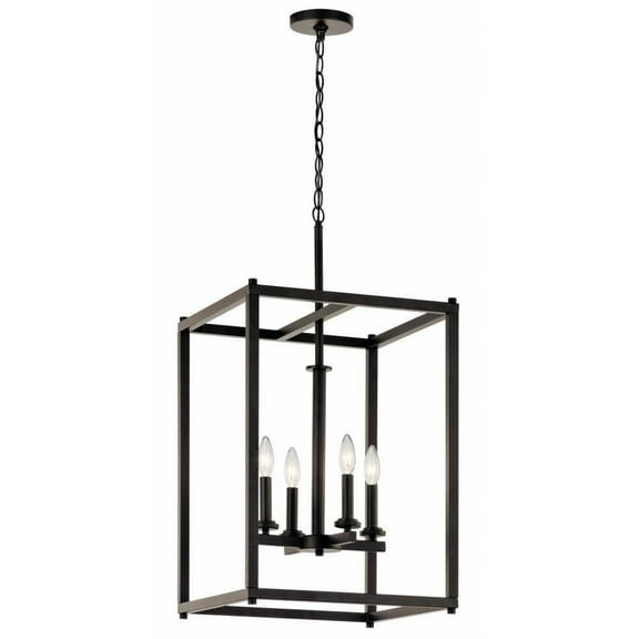 Mid Century Modern Industrial Four Light Chandelier-Olde Bronze Finish Bailey Street Home 147-Bel-2279348
