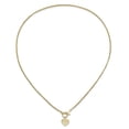 thumbnail image 4 of Primal Gold 14 Karat Yellow Gold 3-Strand Diamond-cut Heart Toggle Necklace, 4 of 5