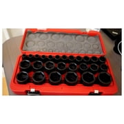 Sunex Tools 26-Piece 1/2 Drive Metric Impact Socket Set, Cr-Mo Steel, 10mm to 36mm