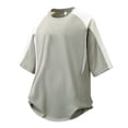 thumbnail image 3 of TKKCS Mens Raglan Half Sleeve T Shirt- Stretch Crew Neck Color Block Loose Fit Summer Casual Tees Green Size 2XL, 3 of 8