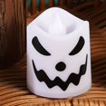 thumbnail image 3 of 1pc/6pcs Halloween Flameless Wishing Color Changing Candles Lights, Battery Operated LED Tea Wax Halloween Home Decor Gifts (Battery Not Included), 3 of 5