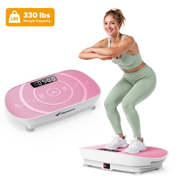 MERACH Compact Vibrating Plate Muscle Toner, Whole Body Vibration Plate Exercise Machine with Remote Control