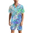 thumbnail image 1 of PRIYAL Men's Short Sleeve Pajama Sets Button Down Collar Sleepwear Soft Lounge Pjs Set Lightweight Men's Outfits, 1 of 12