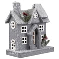 thumbnail image 4 of Northlight Lighted Snowy House Christmas Decoration - 11" - Gray, 4 of 6