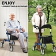 thumbnail image 2 of Yeshouse Lightweight Aluminum 2-in-1 Rollator Walker & Transport Chair, Dual Brake System, Removable Storage Bag, 2 of 7
