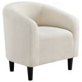 thumbnail image 1 of Yaheetech Fauteuil Tonneau d'Appoint Club Rembourré en Bouclé pour Salon, Ivoire, 1 of 7