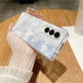 thumbnail image 5 of SaniMore for Samsung Galaxy Z Fold 5 Case, Rugged PC Backplane Marble Pattern Stylish for Girls Women Shockproof Anti-fall Hinge Protetion Folding Cover for Samsung Z Fold 5 (7.6" 2023), White, 5 of 5