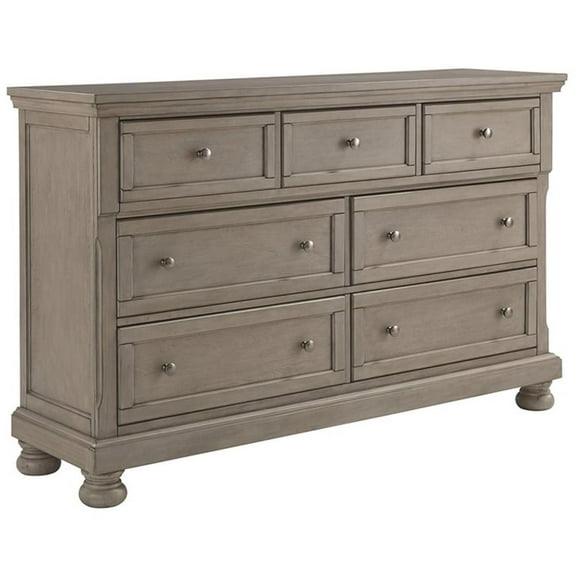 Bowery Hill 7 Drawer Dresser in Light Gray