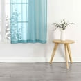 thumbnail image 5 of Woven Trends Crystal Sheer Voile Curtain Panels - Solid Rod Pocket Window Treatments with Light Filtering Sheers for Living Room, Bedroom Drapes 2-Pack Panels, 52"W x 63"L, Blue, 5 of 6