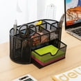 thumbnail image 2 of Deli Mesh Desk Organizer with Drawer, 8 Compartments, Black, 2 of 10
