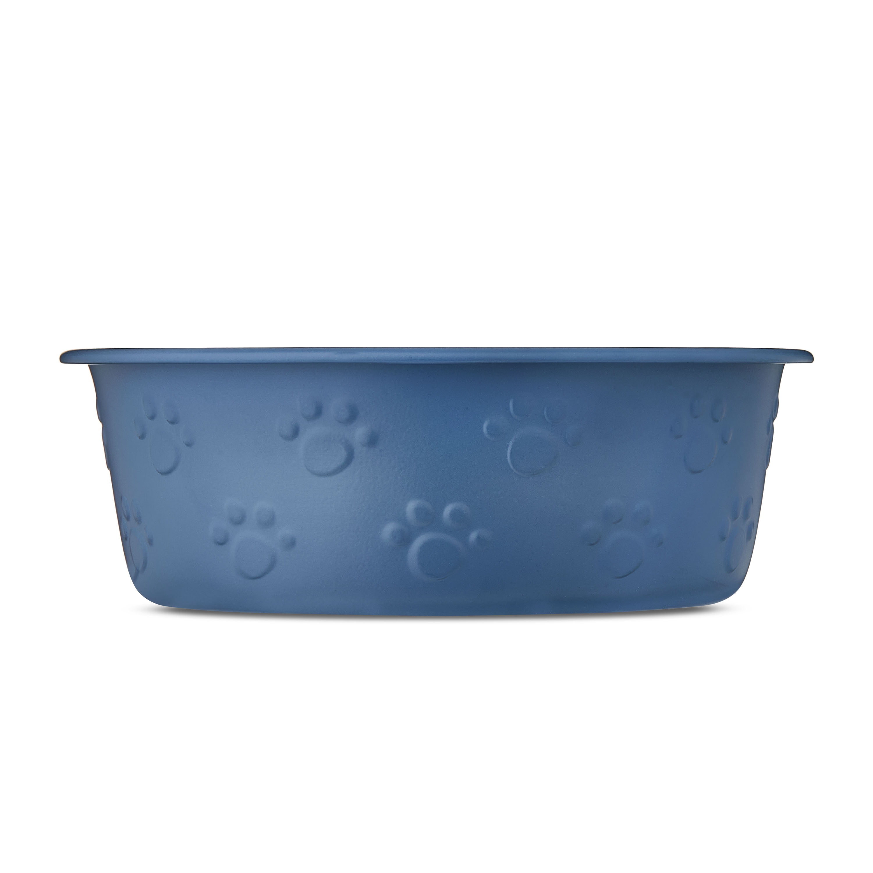 Vibrant Life Medium Stainless Steel Embossed Dog Bowl, Blue Paws