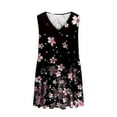 thumbnail image 5 of Viikei Dresses for Women 2025 Short Sleeve V-neck Floral,New Women's Casual Loose V-neck Sleeveless Printed Short Dress Brown S, 5 of 5
