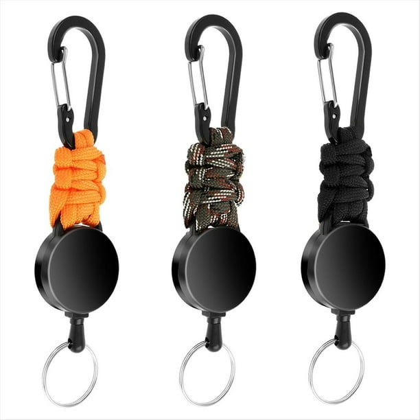Paquete de 3 Llaveros Retráctiles, Cordón Retráctil Resistente, Soporte para , Clip Retráctil,