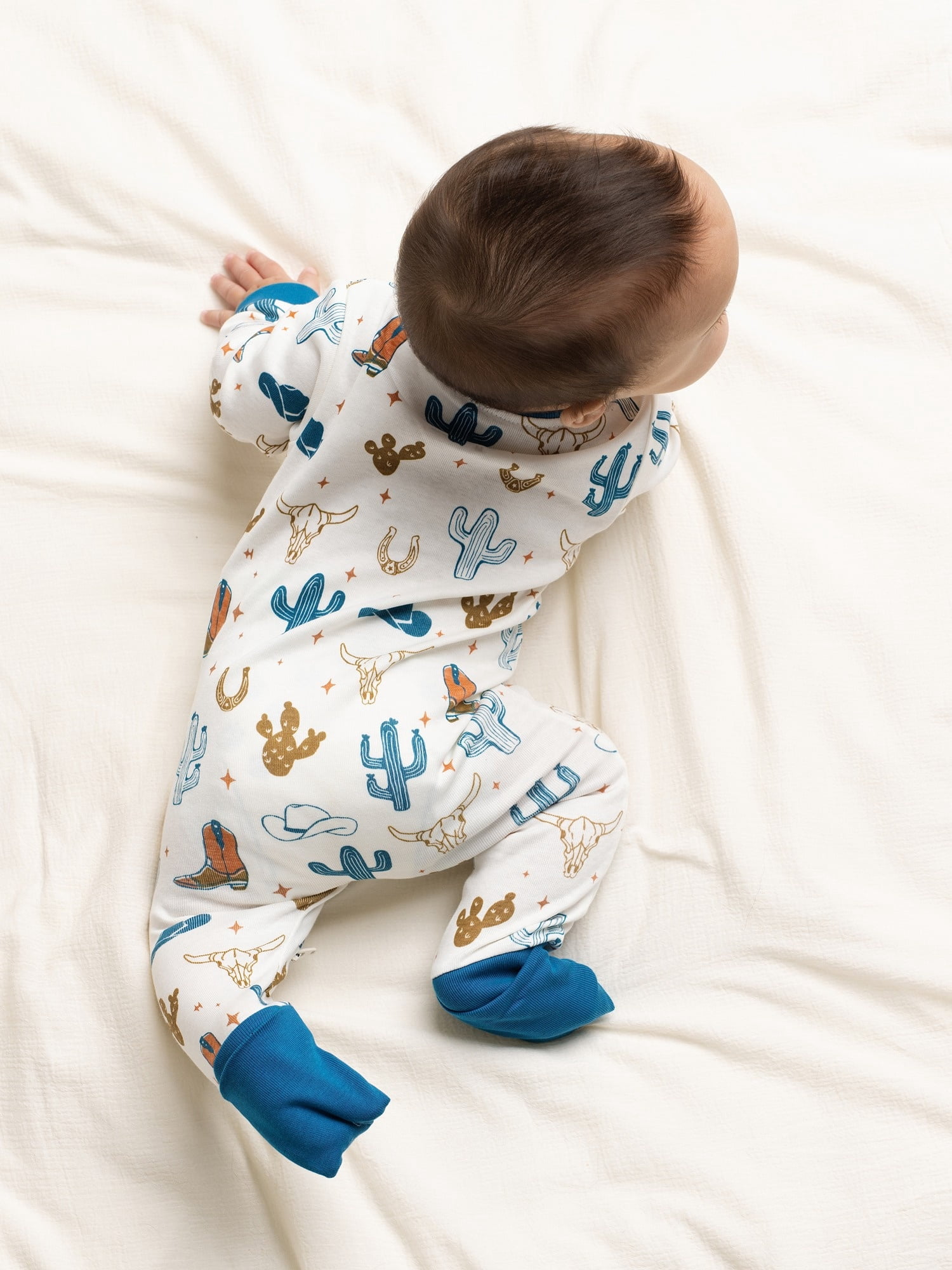 Monica + Andy Organic Cotton Gender Neutral Long Sleeve Baby One-Piece Pajama, Sizes Newborn - 24 Months