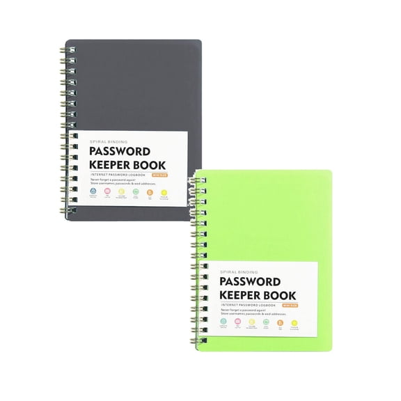 2 Pcs Password Book with Individual Alphabetical Tabs, The Personal Internet Address and Password Logbook, 4.25 x 5.7" Password Keeper and Organizer, Password Logbook for Home Office