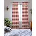 thumbnail image 3 of Western Texas Star Retro Sheer Curtains 63 Inch Length 2 Panels Set for Living Room/Bedroom, Country Vintage Red Beige Plaid Kitchen Curtains Grommet Semi-Sheer Curtains Window Treatments 42"x63"x2, 3 of 7