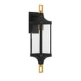thumbnail image 4 of Glendale 1-Light Outdoor Wall Lantern in Matte Black and Weathered Brushed Brass, 4 of 5
