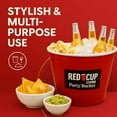 thumbnail image 4 of Reusable Red Plastic Ice Bucket for Parties - Large Beverage Tub, Wine Cooler, Beer Bucket, Drink Holder for Indoor/Outdoor Bars, Galvanized Tubs, Party Celebration Unbreakable, 201 Oz (Pack of 2), 4 of 13