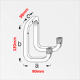 thumbnail image 4 of 6 x 5 Gancho doble chico, acero galvanizado, 90x120x98mm, 4 of 4