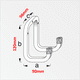 thumbnail image 4 of 6 x 5 Gancho doble chico, acero galvanizado, 90x120x98mm, 4 of 4