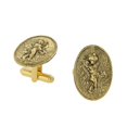 thumbnail image 4 of 1928 Jewelry Mens 14K Gold Dipped Cupid Angel Round Cufflinks, 4 of 4