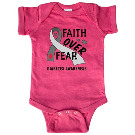 

Inktastic Diabetes Awareness Faith over Fear Gift Baby Boy or Baby Girl Bodysuit