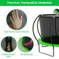 thumbnail image 7 of Jump Into Fun 12FT Trampoline for Adults/Kids, Trampoline with Enclosure, Basketball Hoop, Ladder, Wind Stakes, 1200LBS Capacity for 5-6 Kids, Outdoor Galvanized Full Spray Round Trampoline, Black, 7 of 7