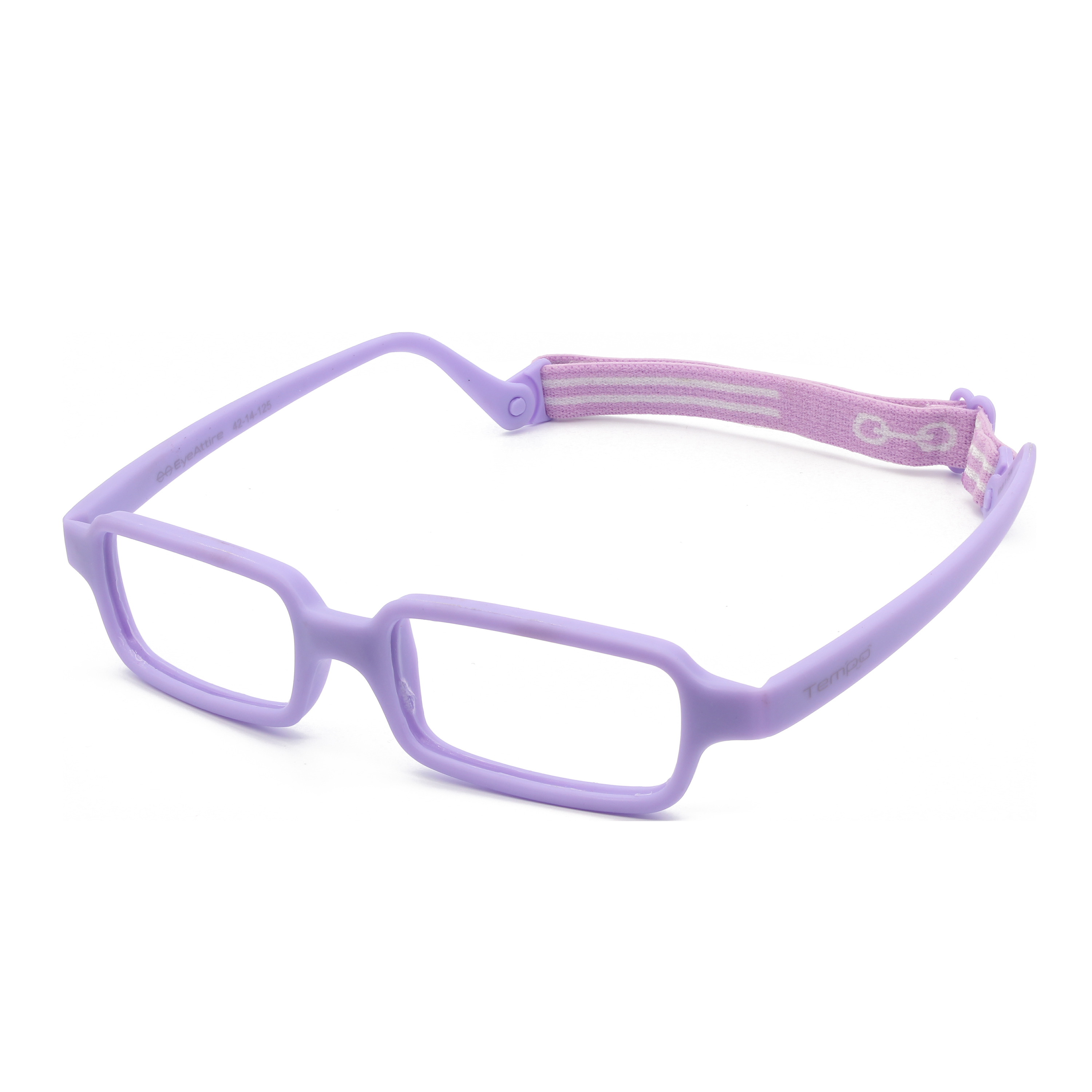 Tempo Throwback Rectangle 42/14 Lavender Flexible Kids Glasses