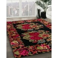 thumbnail image 3 of Ahgly Company Machine Washable Indoor Round Abstract Red Brown Area Rugs, 3' Round, 3 of 7