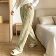 thumbnail image 4 of Bixock Fall/Winter Women Pajamas Pants Fleece Loungewear Pants Sleep Pants Thick Warm Side Pockets Elastic Waist Long Length Indoor Homewear Sleepwear Trousers Women Clothings, 4 of 5