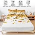 thumbnail image 5 of Twin XL Size Fitted Sheet Set - Thanksgiving Orange 2 Piece Bedding Sets 16" Deep Pocket Fitted Sheet with 1 Pillowcases, Autumn Vintage Fall Maple Leaf Brushed Microfiber Hotel Luxury Bed Sheets, 5 of 9
