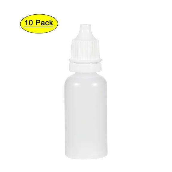 Uxcell Plastic 15ml/0.5 oz Small Mouth Drop Bottle White, 10 Counts
