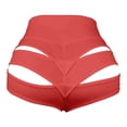 thumbnail image 7 of Wang6 Womens Plus Size Cut out Yoga Shorts Booty Butt Lifting Scrunch Shorts High Waisted Workout Gym Active Hot Pants Red S, 7 of 7